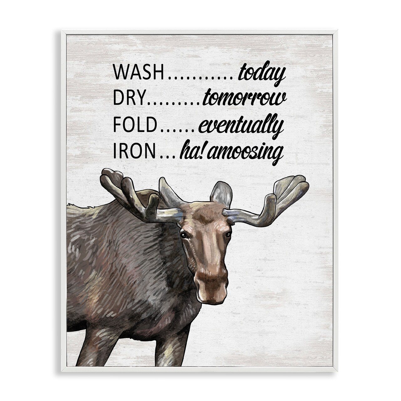 Stupell Industries Funny No Ironing Laundry Framed Giclee Design by Lettered and Lined